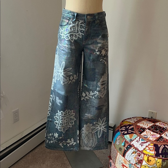 Free People We The Free Iridescent Tinsley Baggy High Rise Jeans- 26 - Picture 9 of 16